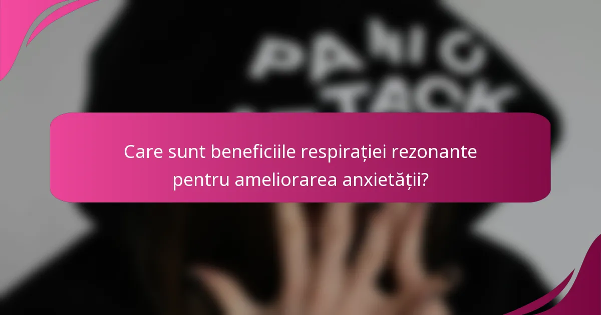Care sunt beneficiile respirației rezonante pentru ameliorarea anxietății?