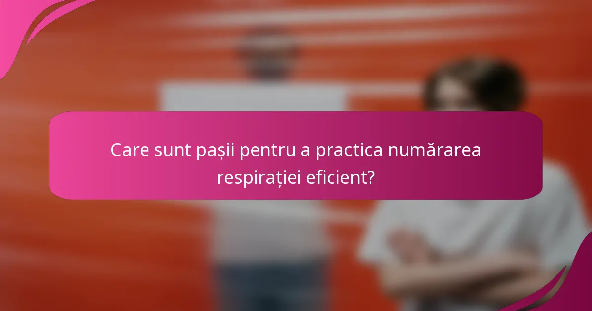 Care sunt pașii pentru a practica numărarea respirației eficient?