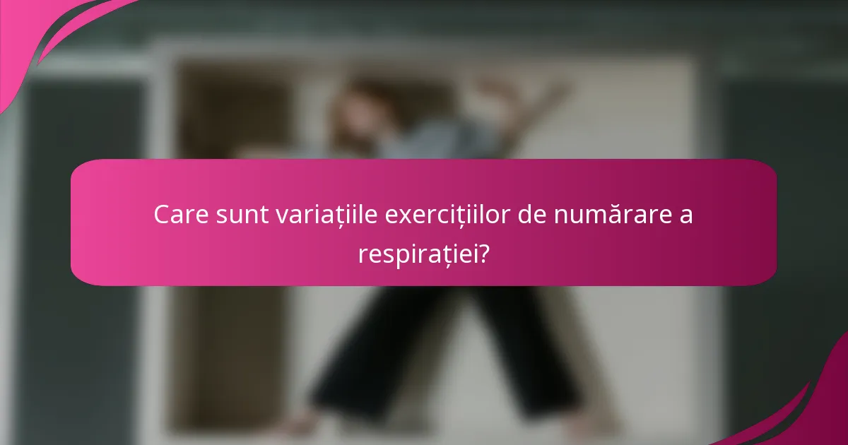 Care sunt variațiile exercițiilor de numărare a respirației?