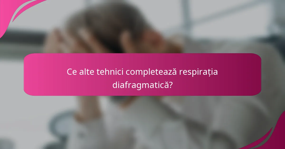 Ce alte tehnici completează respirația diafragmatică?