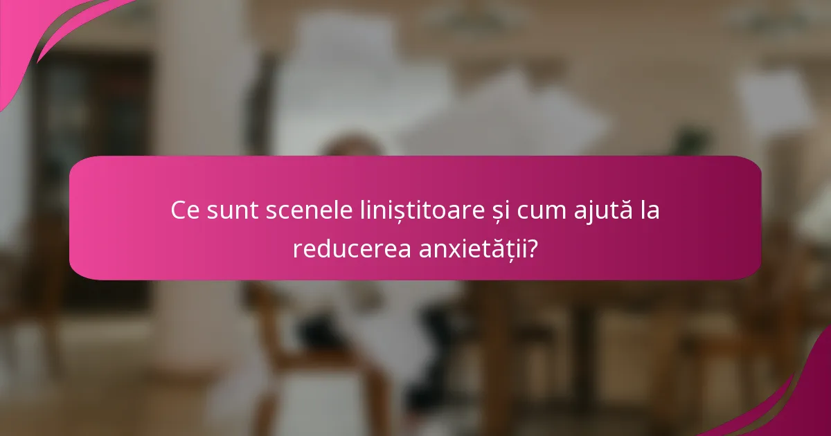 Ce sunt scenele liniștitoare și cum ajută la reducerea anxietății?