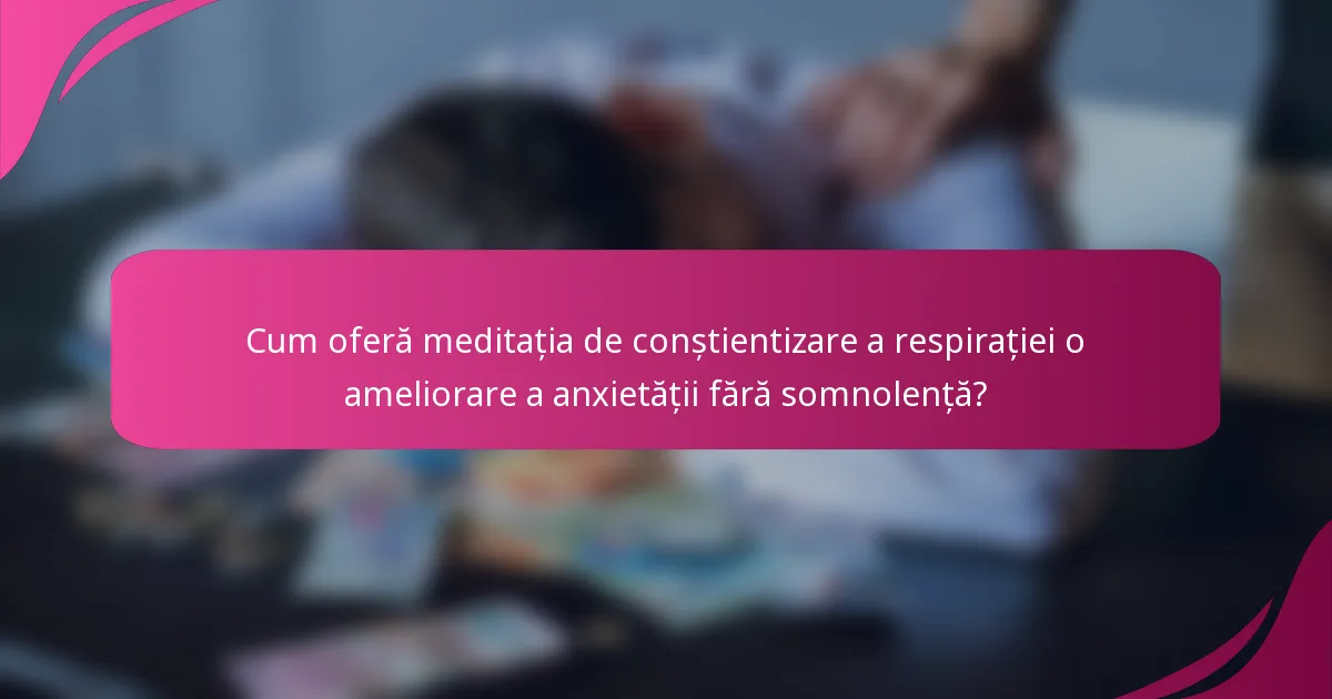 Cum oferă meditația de conștientizare a respirației o ameliorare a anxietății fără somnolență?