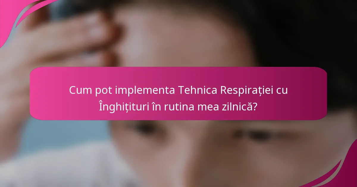 Cum pot implementa Tehnica Respirației cu Înghițituri în rutina mea zilnică?