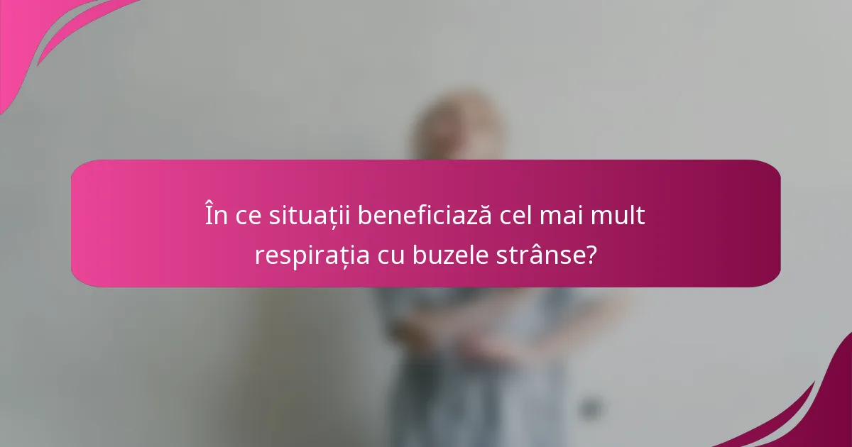 În ce situații beneficiază cel mai mult respirația cu buzele strânse?